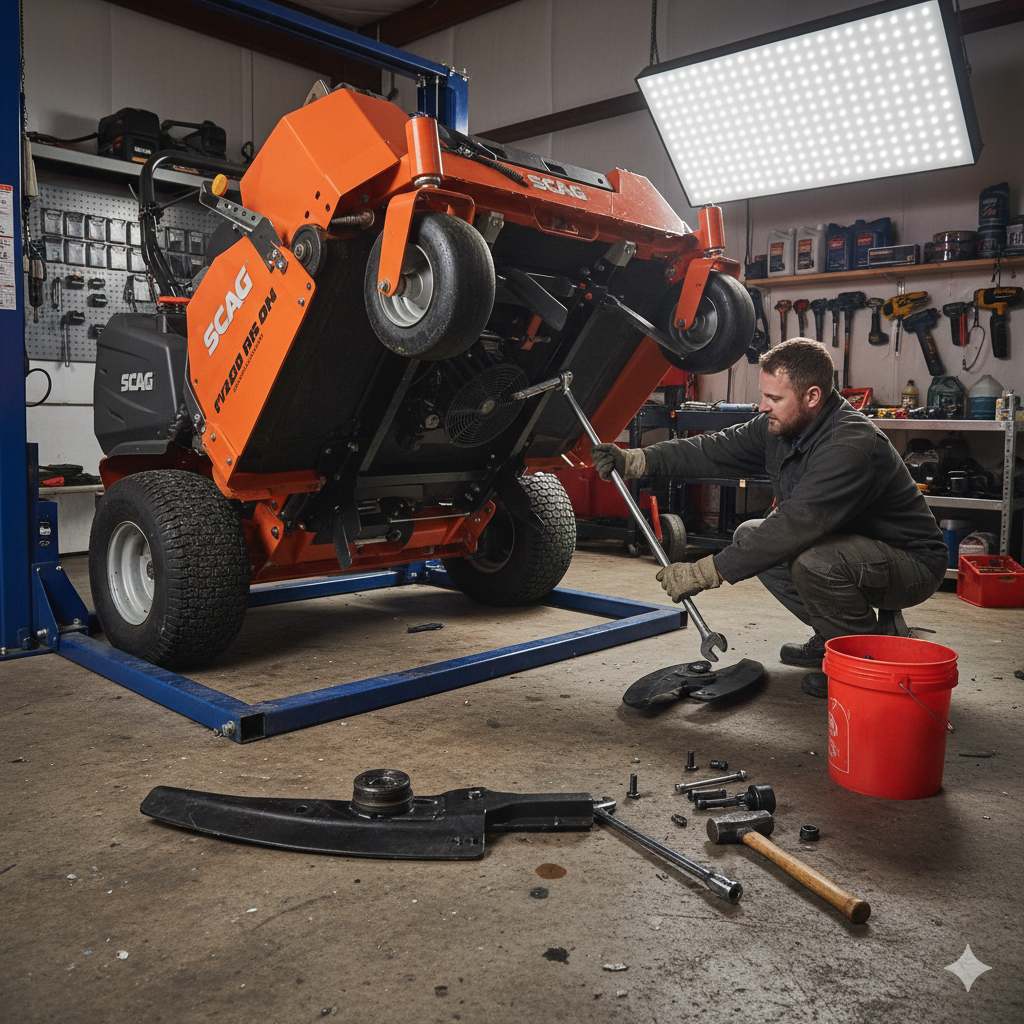 Remove Scag Mower Blades